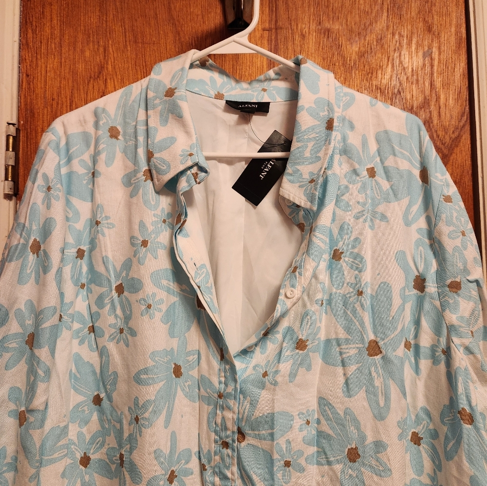 ALFANI PLUS Linen flower Daisy dress
